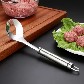 

Non-Stick Creative Meatball Maker Spoon Meat Ball Mold Meat Baller With Elliptical Leakage Hole Kitchen Utensil Gadget Meat Tool
