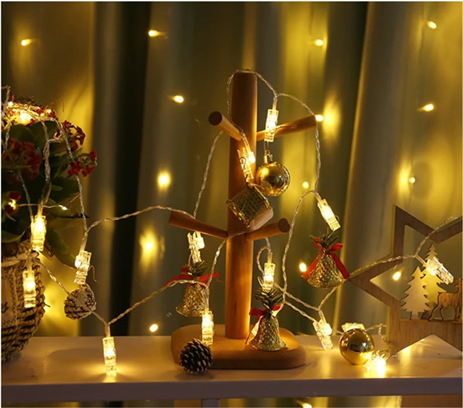 Рождественский светодиодный Фотофон с зажимами для фотографий, яркий светильник, украшение для свадебной вечеринки, Дня Святого Валентина