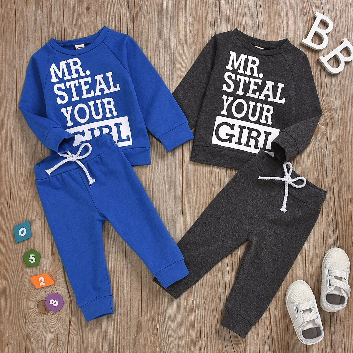 Infant Kids Baby Boys Outfits Set Long Sleeve Letter motion T-shirt Tops +pants 2pcs autumn baby boy Clothes |