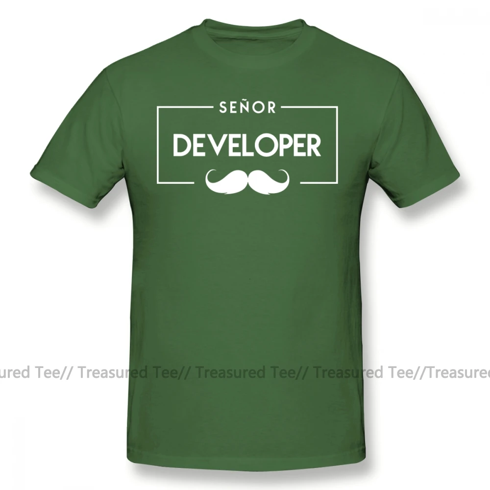 Футболка разработчика, футболка разработчика, футболка с коротким рукавом и принтом, Мужская модная забавная хлопковая большая футболка - Цвет: Army Green