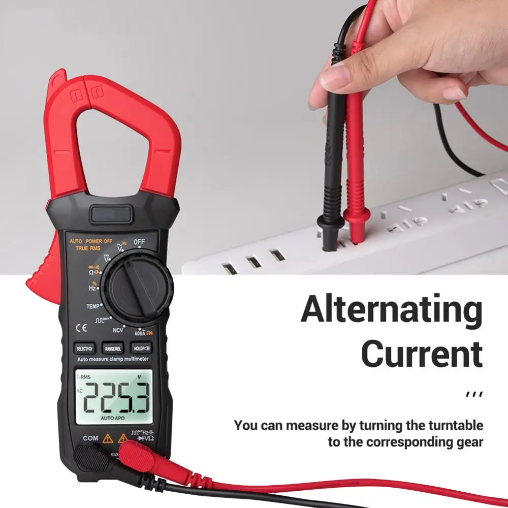 US $23.63 St209 Digital Multimeter Clamp Meter 6000 Counts True Rms Amp DcAc Current Clamp Meter Meters Voltmeter 400v Car Range Tool