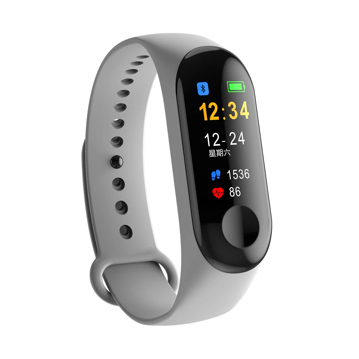 Умные часы с сенсорным экраном спортивный фитнес-трекер Шагомер Bluetooth будильник светодиодный цифровой браслет с напоминанием о сидячем положении - Цвет: gray