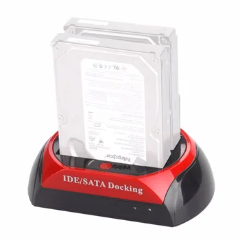 

USB 2.0 Dual HDD Hard Drive Disk EU IDE SATA Docking Station Base for SATA/HDD/IDE Support Hard Disk Can Drop Shipping