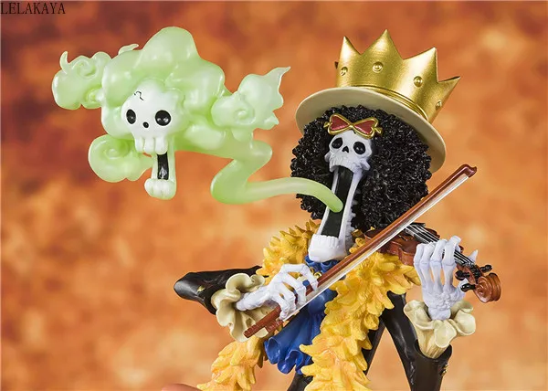 NEW hot 23cm Japan Anime ONE PIECE 20th Anniversary The Straw Hat Pirates BROOK Burukku PVC Action Figure Model Brinquedos Toys