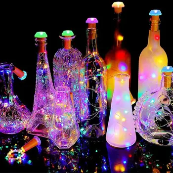 

Cork Shaped Wine Bottle Lamp LED String Lights Copper Wire Outdoor Lights Intelligent Optical Control for Party Wedding Decor