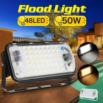 

50W 48LED Outdoor Flood Lamp Spotlight Reflector Floodlights Wall Washer IP67 Outdoor Garden Security Landscape Light AC90-260V