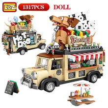 LOZ 1317 шт Мини кирпичики город прицеп для продажи хот-догов автомобиль фигурка строительные блоки автомобиль образование игрушки для детей Подарки