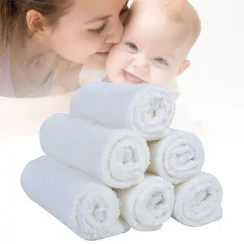

6 Pcs/Pack White Handkerchiefs Soft Square Washable Hanky Children's Absorbent Blank Washcloths