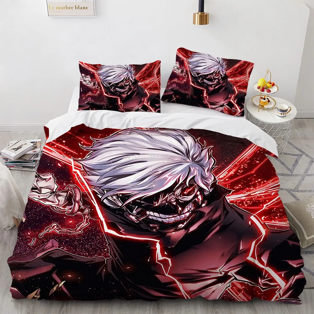 Anime Tokyo Ghoul Double-Bed Bed Sheet Blanket Quilt Cover Full Set 4PCS 