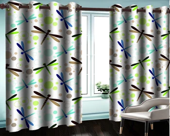 

3d Mural Curtain 3d Cartoon Window Curtain Flying Dragonfly Living Room Bedroom Kitchen Window 3d Blackout Curtains