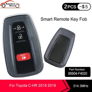 

KEYECU Replacement Smart Remote Key 3 Button 314.3MHz 8A Chip Fob for Toyota C-HR 2018 2019 MOZBR1ET 89904-F4020