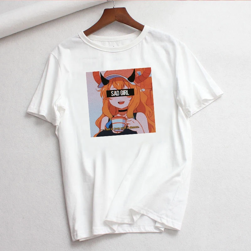 Japanese new casual fashion plus size O-neck short sleeve female cartoon Harajuku tops tees funny cute Ulzzang T-shirt