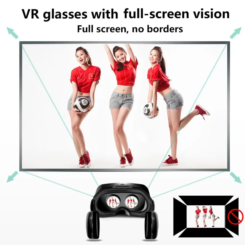 VRG Pro VR Glasses Virtual Reality Full Screen Durable Glasses with Headset For IOS Andriod 5 to 7 inch smartphones Accessories