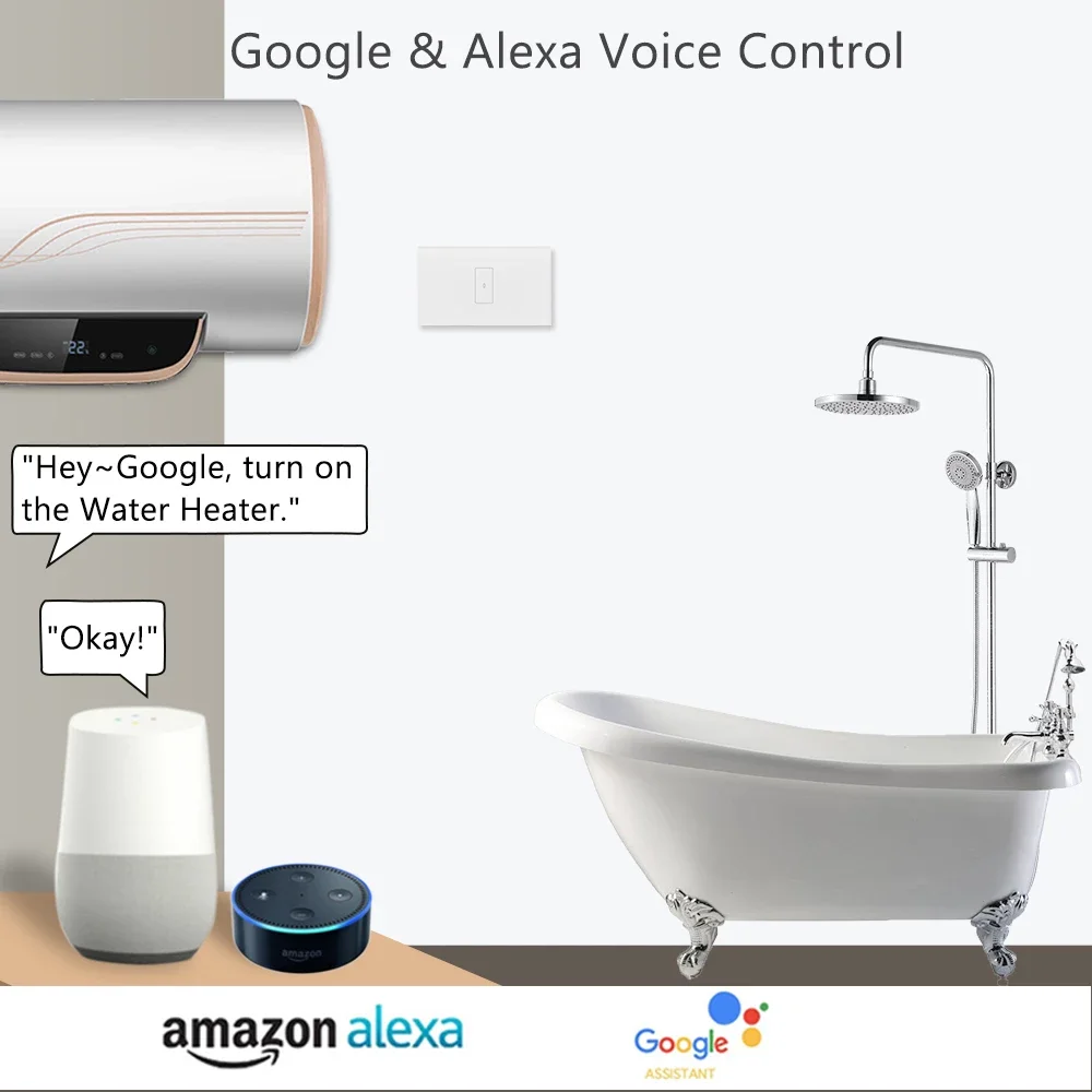Tuya Smart Leben ZigBee 3,0 UNS Wasser Heizung Schalter 20A Touch Wand Schalter mit Glas Panel Timer Stimme Control Google hause Alexa