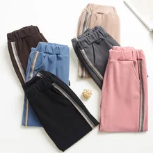 Tong de/детские спортивные штаны осенне-зимняя верхняя одежда леггинсы с карманами для школьников Повседневная бархатная одежда для мужчин и женщин