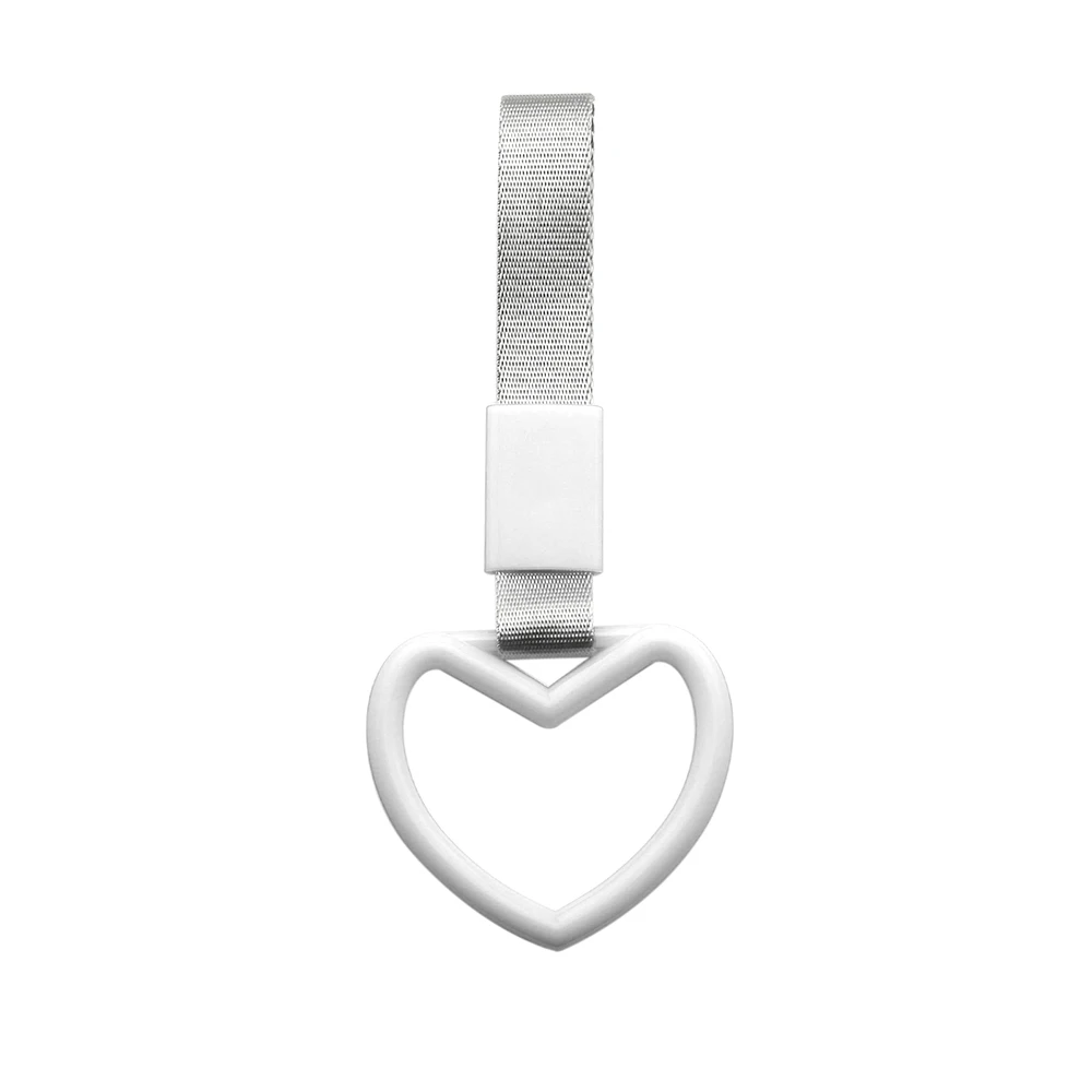 Белый Tsurikawa Ring Heart JDM Train Bus Handle Hand Strap Drift Charm Strap Drift Auto Accessories - Цвет: Белый