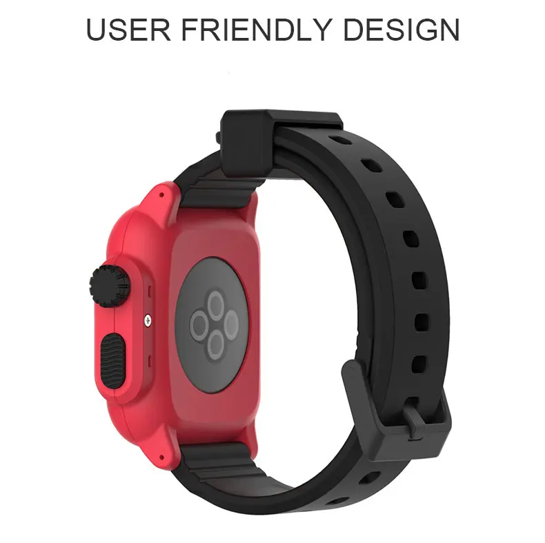 Водонепроницаемый чехол+ ремешок для Apple Watch band 3 2 iwatch band 42 мм часы с силиконовым ремешком+ Защитная крышка аксессуары