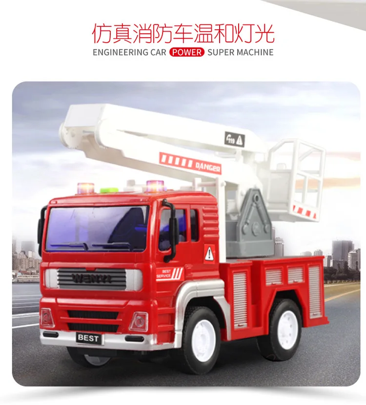 Literature And Art Service Firefighting Rescue Toy Car Sound And Light Voice Educational Inertia Toy Car Fire Model
