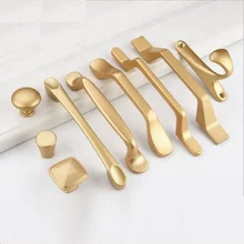 

Cupboard Handles Simple Style Matte Gold Cabinet Handles Solid Aluminum Alloy Kitchen Pulls Drawer Knobs Furniture Dresser Knobs