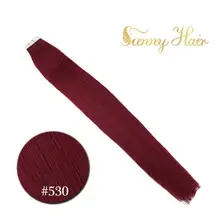 VeSunny ПУ лента на/лента в наращивание волос настоящие человеческие волосы темно-красный#530 машина сделано европейские волосы Remy 50гр
