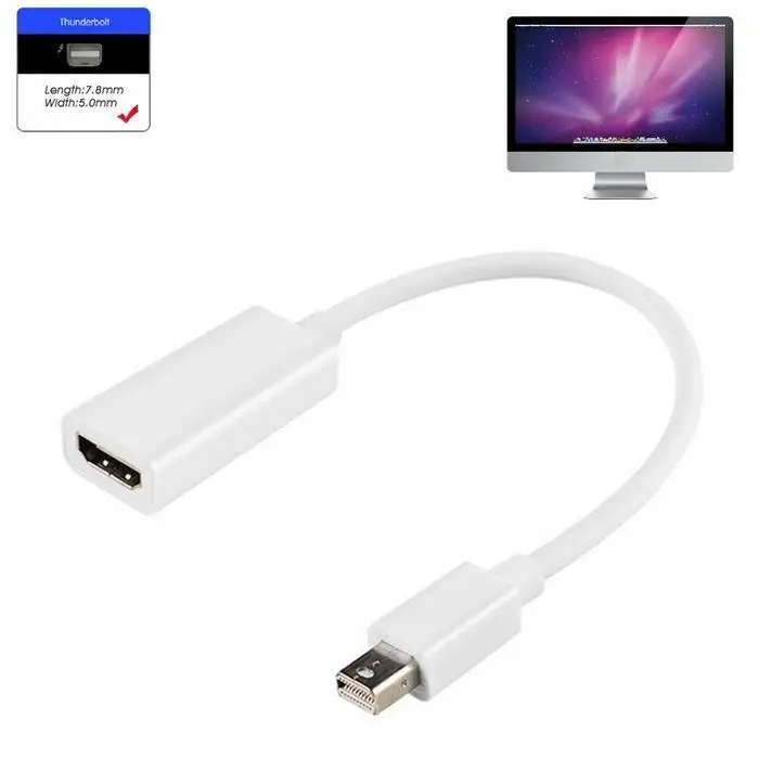 Mini display port DP to HDMI адаптер Male(Female) кабель питание от источника. Для Macbook(мужской