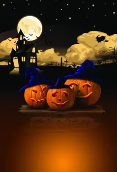 

Trick or treat funny kids photo backgrounds fabric Halloween holiday photography funds for photo studio props photocall HA-025