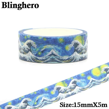 

CA166 Van Gogh Starry Sky Washi Tape Vintage Adhesive Tape DIY Decoration Sticker Scrapbooking Masking Tape Stationery Sticker
