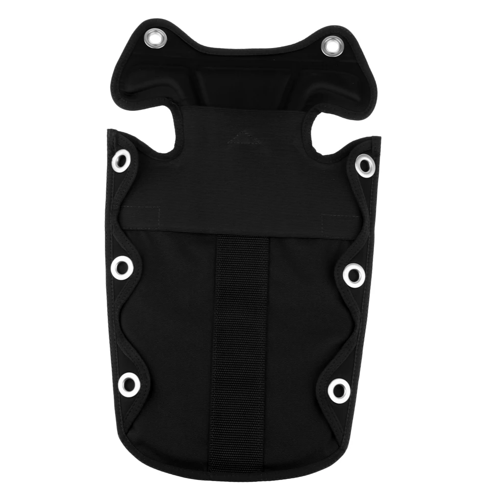 Scuba Tech Diving Nylon Backplate With Pad And 8 Bookscrews Combo, Black