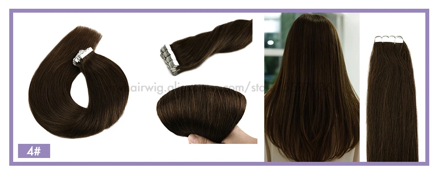 MW Mini Tape In Human Hair Extensions Natural Straight Hair Machine Remy Invisible Skin Weft Adhesive Glue On Hair 12