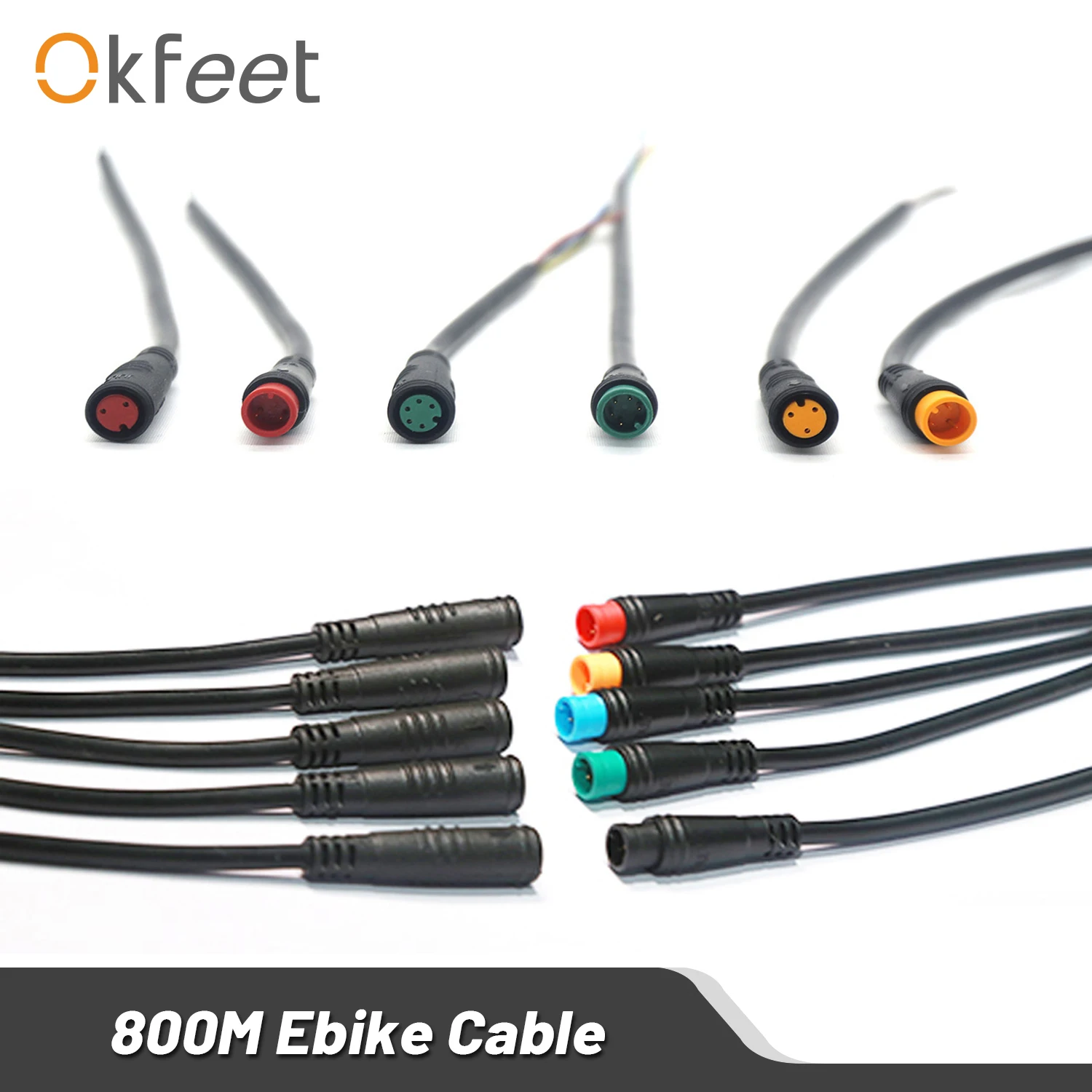Julet Connector 2,3,4,5,Pin Extension Cable Connector For Bafang Ebike Display