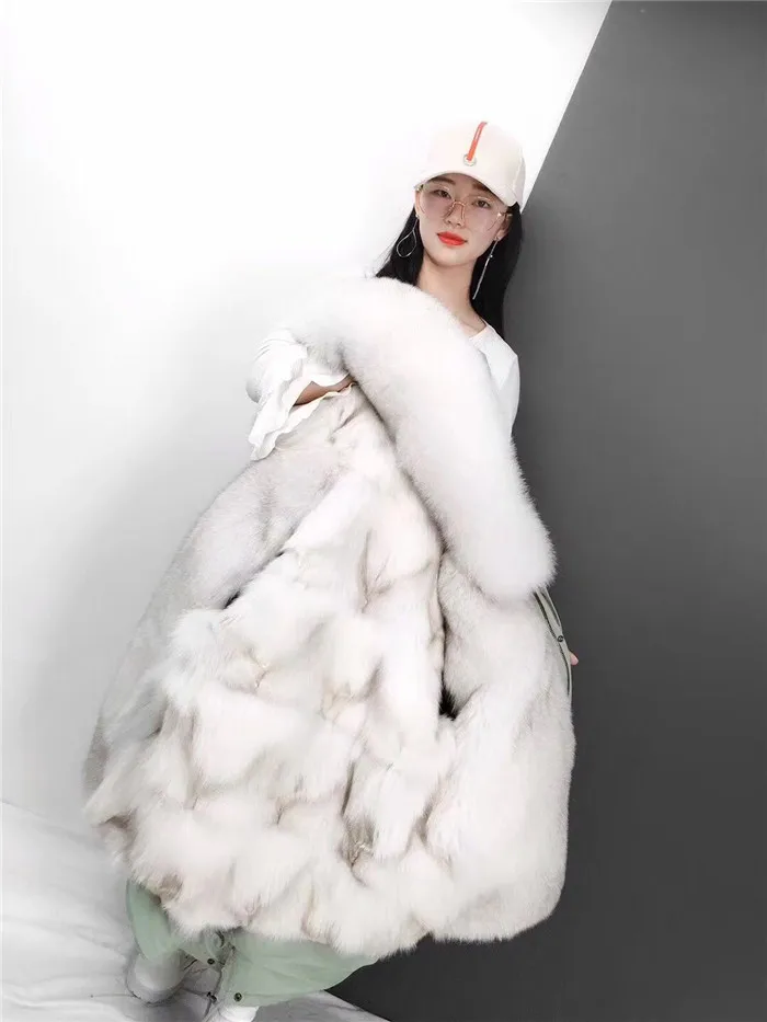 Chaquetas Mujer Женская парка из натурального Лисьего меха, зимняя меховая подкладка из натурального Лисьего меха, пальто для женщин
