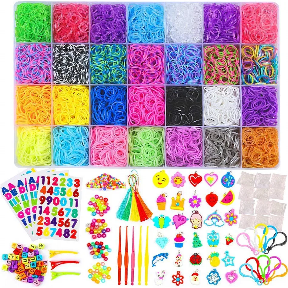 

DIY Great creative Rainbow Rubber Band Refill Kit Handicrafts Rainbow Braided Rubber Band Loom Refill DIY Bracelet Rubber Kit