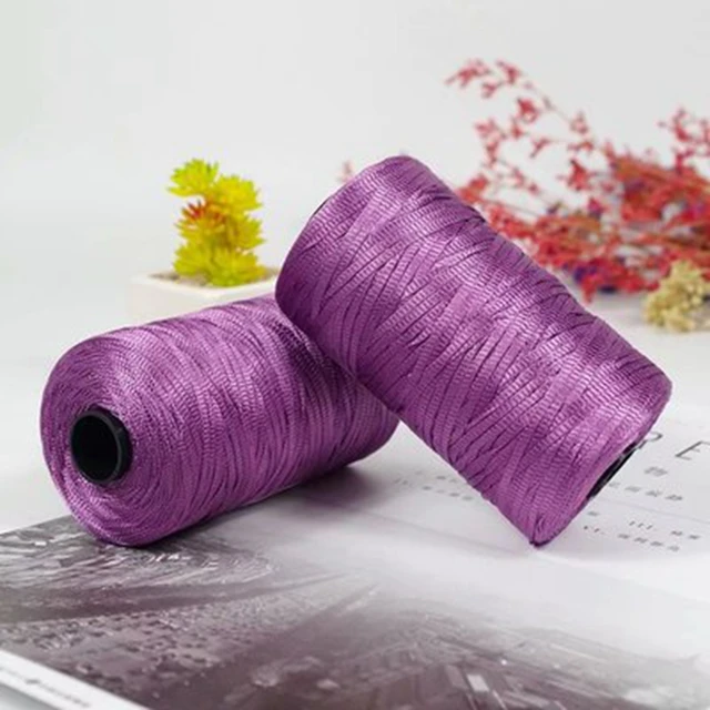100g/reel  New Summer Crochet Yarn Satin Webbing Designed Blended Fancy Yarn for DIY Hat Handbag Thick Yarn 20