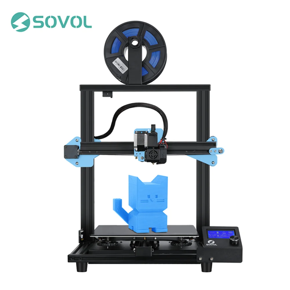 Sovol SV01 3D de accionamiento directo extrusora 280*240*300mm Fuente de alimentación Meanwell de templado de vidrio de cama de 95% Pre-ensamblados Stampante