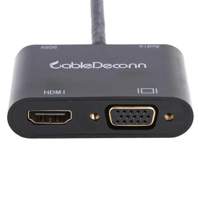CableDeconn D0308 VGA в VGA HDMI конвертер ж/Micro USB+ 3,5 мм аудио кабель поддержка дропшиппинг