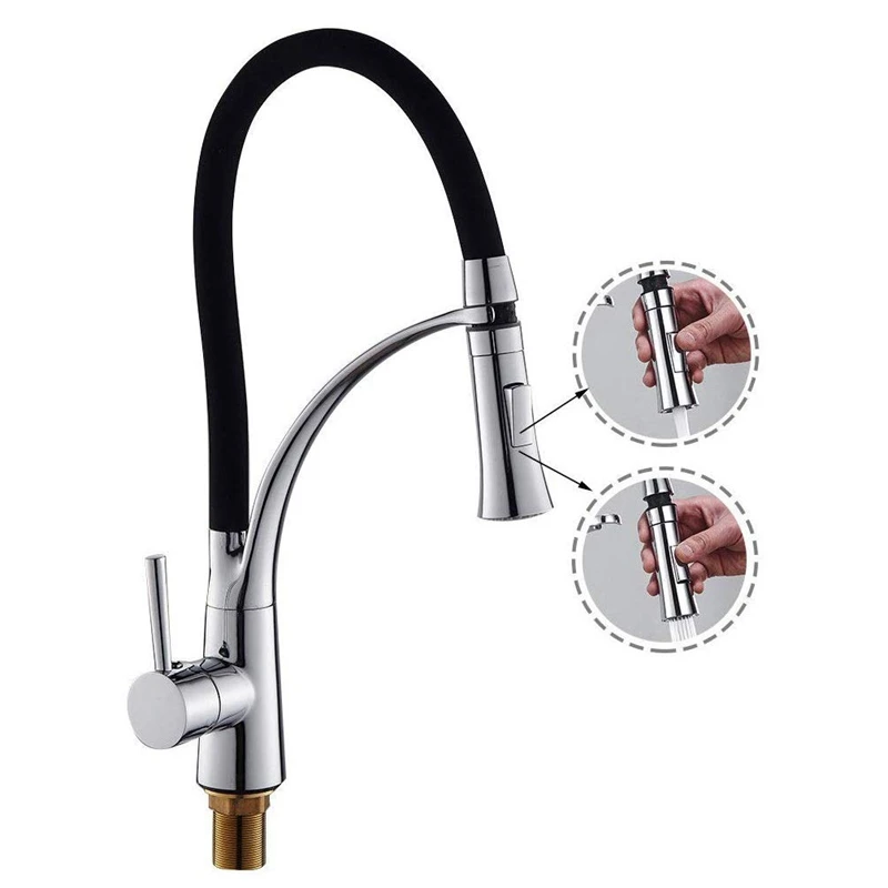  Kitchen TapPull Down Sprayer Kitchen Basin Sink Mixer Tap 360 Degree Rotating Spout Hot and Cold Wa - 4000326053509