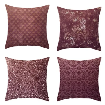 

4 Pcs/Set Gilt Pattern Digital Printing Pillowcase Sofa Car Cushion Cover Sofa Embrace Cushion Pillow Case Home Decor Rose gold
