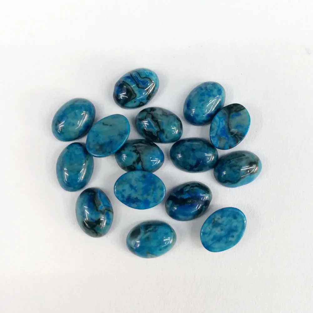 

Fashion 8x10mm natural blue agate stone Oval CAB CABOCHON for Jewelry&Clothes Accessories wholesale 50pcs/lot free shipping