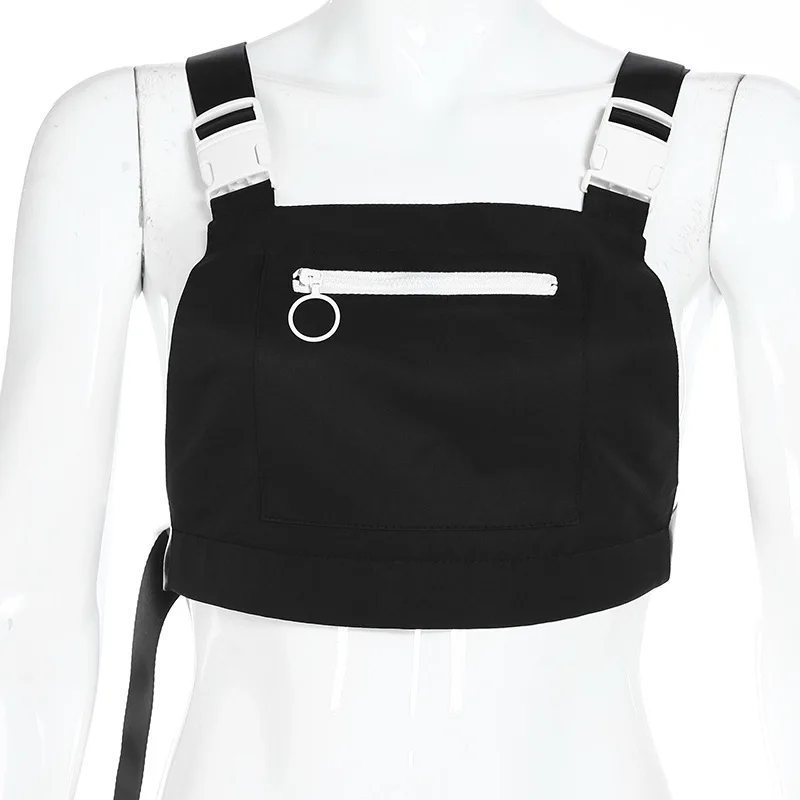 Matching Black Top Нклаген уличная мода на молнии с вырезами, классные женские спортивные штаны осень высокая талия и бедра хоп Свободные повседневные брюки - Color: Matching Black Top