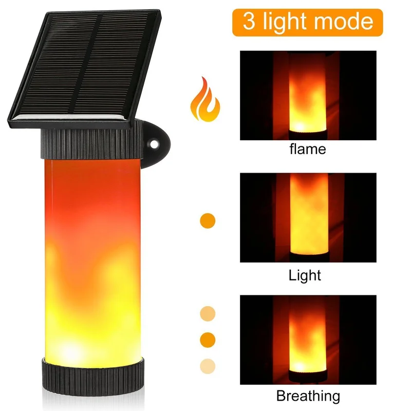 

LED Solar Simulation Flame Wall Waterproof Light Outdoor Courtyard Garden Landscape Light Human Body Induction Lead Street Lamp