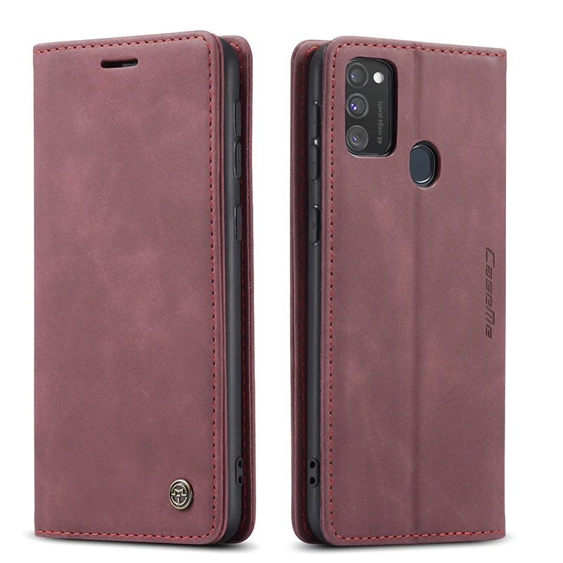 CaseMe Luxury Magnetic Retro Card Slot Stand Flip Cover For Samsung Galaxy M30S M21 Leather Wallet Case For Samsung M31 (32)