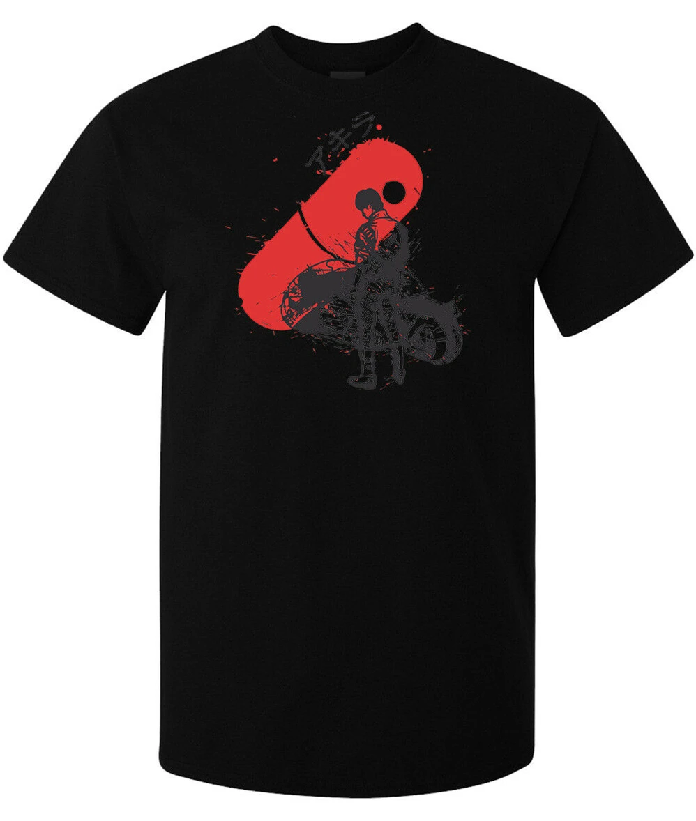Akira Kaneda Red Pill работа Аниме Манга Мужская (Woman'S Available) футболка Черная для молодежи