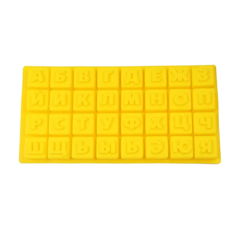 1pcs 3D Russian Alphabet Silicone Mold Fondant Cake Decoration Tools Letters Chocolate Mold Ice Cube Tray Pastry Baking Tools
