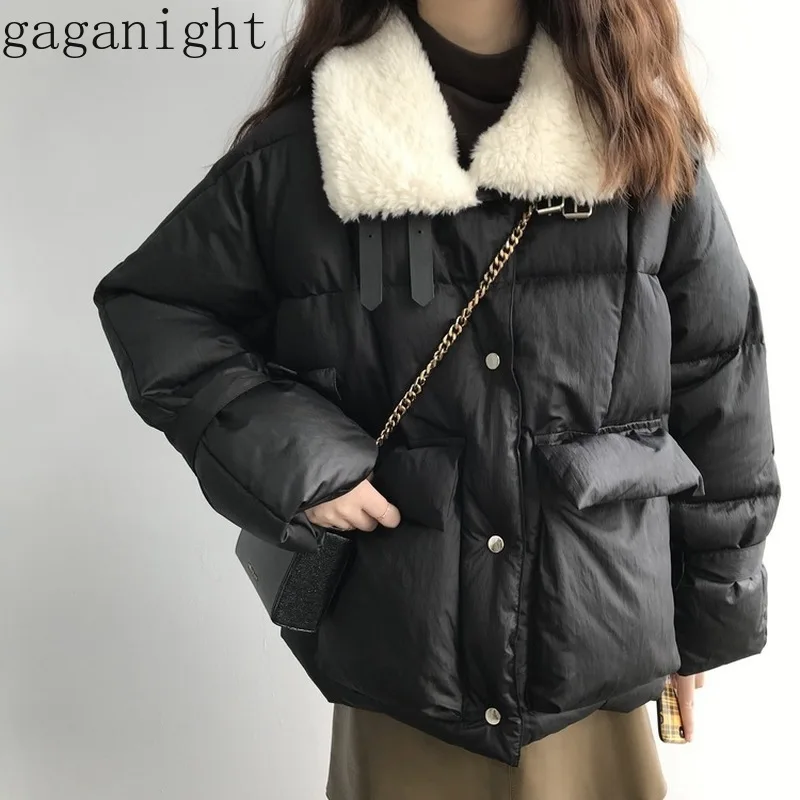 Gaganight зимние парки модные куртки женские зимние пальто зимняя куртка Верхняя одежда для девочек пальто свободного покроя размера плюс однотонное