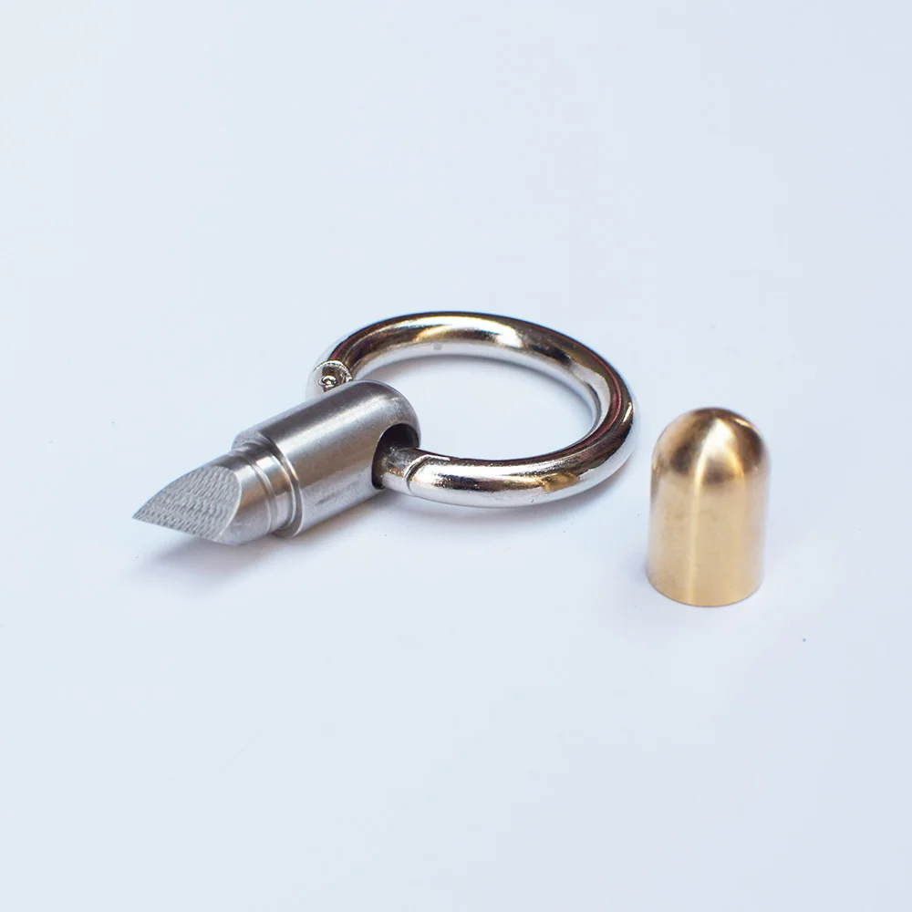 Многофункциональный портативный мини-инструмент для повседневного использования из нержавеющей стали, брелок для ключей, кулонный режущий инструмент, капсульный нож - Цвет: 1Pcs Silver