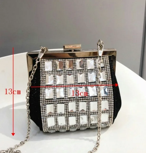 [BXX] Luxury Shining Rhinestone Diamond Handbag PU Leather Single Shoulder Messenger Bag Party Clutch LM503