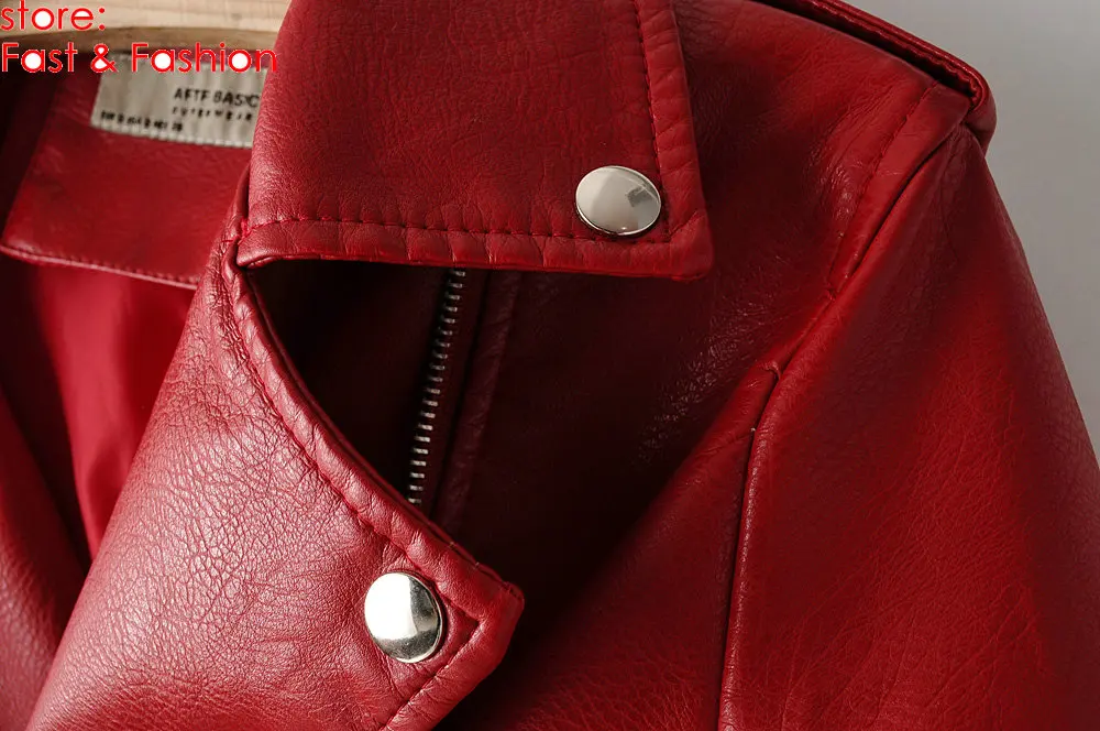 Новые модные женские мотоциклетные куртки и пальто из искусственной кожи женские осенне-зимние красные байкерские уличная верхняя одежда с поясом