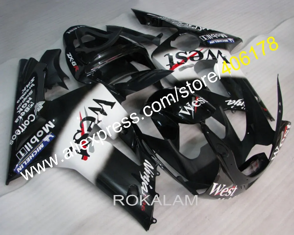 03-04 ZX-6R ABS средства ухода за кожей обтекатель для Kawasaki Ninja ZX6R 2003 2004 ZX 6R Обтекатели