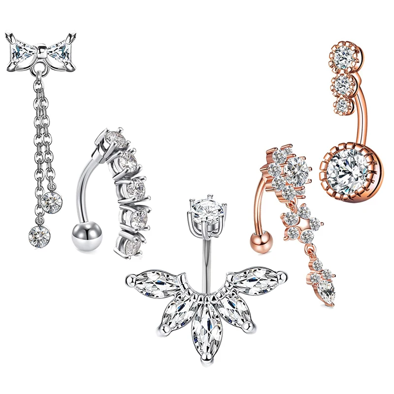 

Mix Style Wholesales 50pcs Women Belly button rings Navel Piercing Body Jewelry Barbell Set belly bar dangling pandent