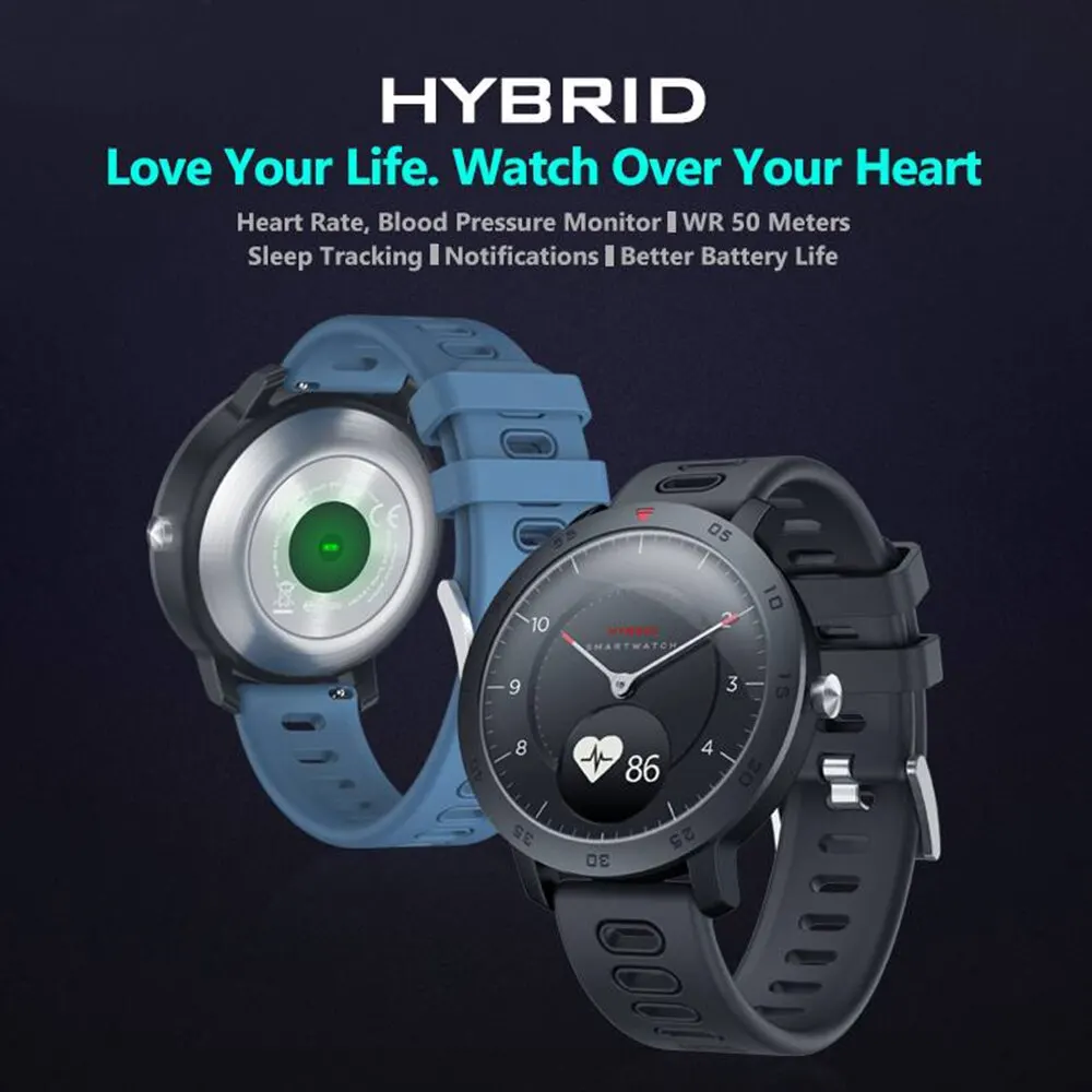 Zeblaze Hybrid 2 водонепроницаемые Смарт-часы, пульсометр, измеритель артериального давления, напоминание о погоде и температуре, спортивные фитнес-часы
